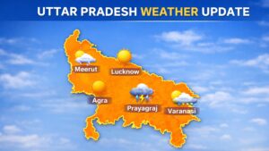 यूपी मौसम आज: लखनऊ और आगरा में तेज़ धूप और गर्म हवाएं