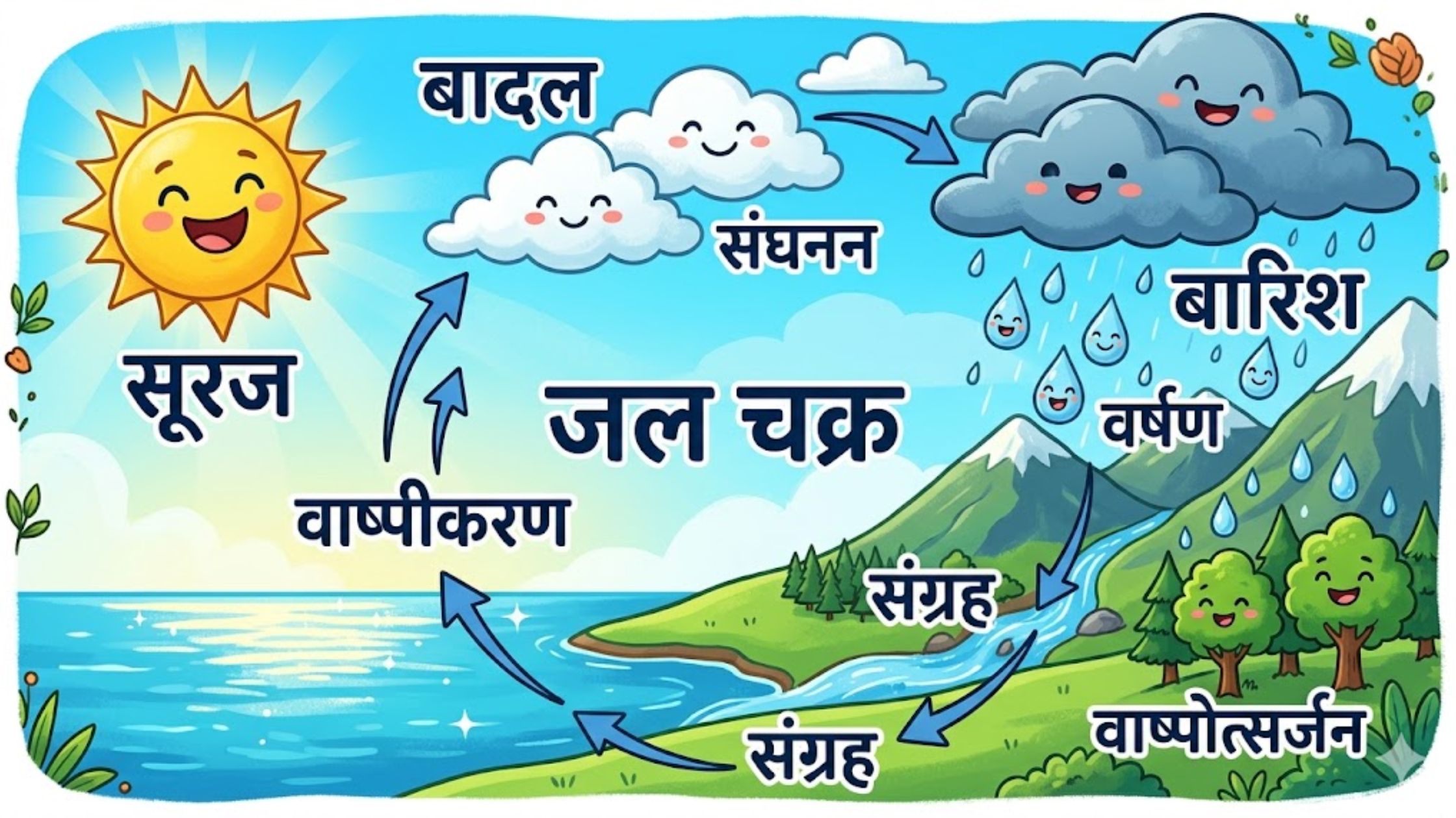 Water Cycle for Kids in Hindi Story Style