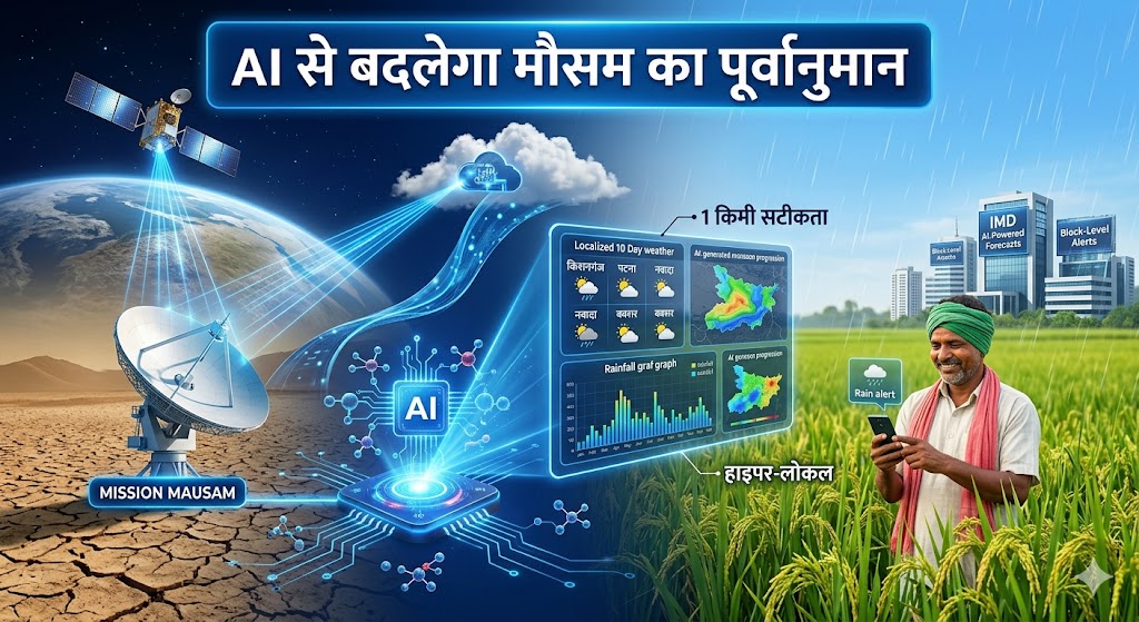 AI मौसम सिस्टम भारत में लॉन्च: अब 1 KM तक सटीक बारिश पूर्वानुमान और किसानों को मिलेगा हाइपर-लोकल अलर्ट
