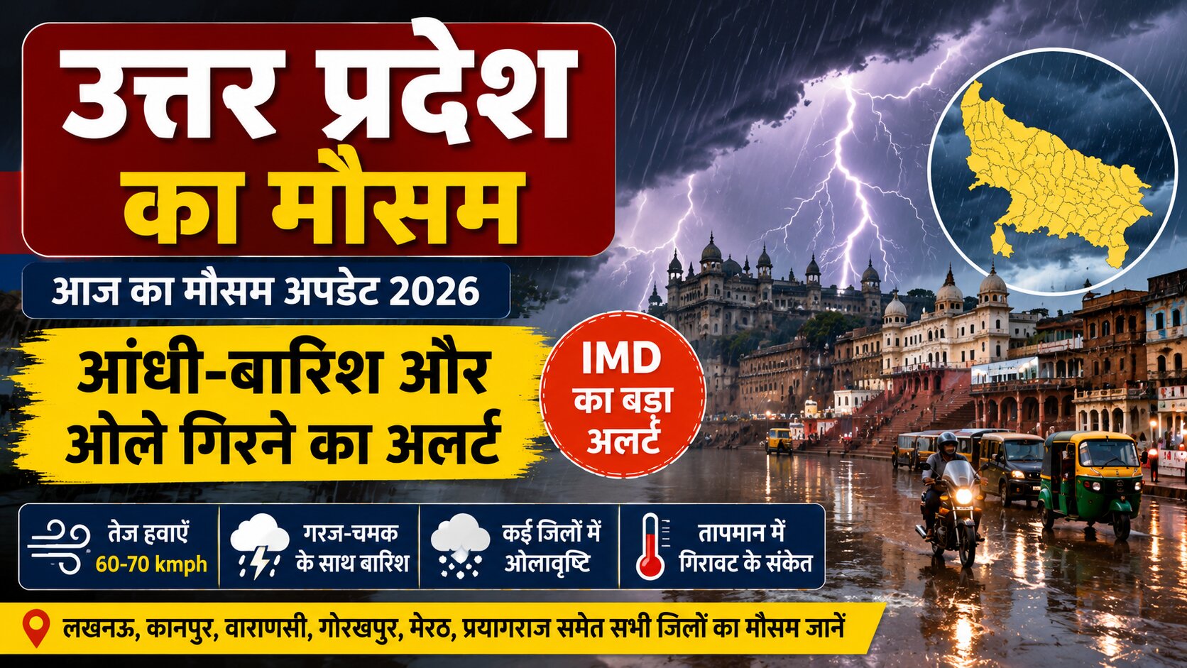 Uttar Pradesh Weather Update Today: यूपी में अगले 24 घंटे भारी, तपती गर्मी के बाद अचानक बदलेगा मौसम