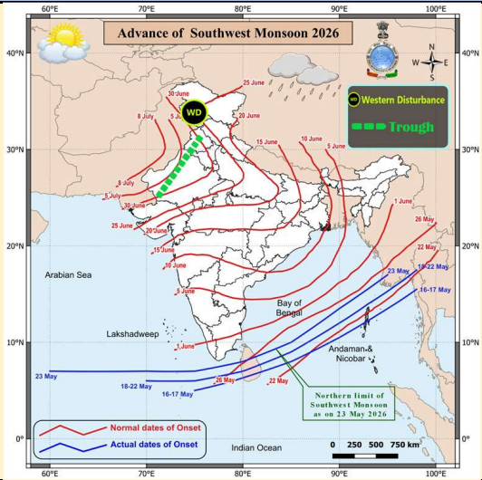 दक्षिण-पश्चिम मानसून (South-West Monsoon 2026) की वर्तमान स्थिति और वेदर सिस्टम