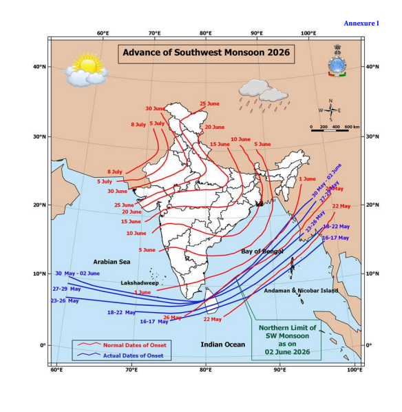 दक्षिण-पश्चिम मॉनसून ताजा अपडेट ग्राफ